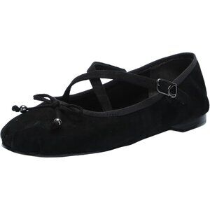 Circus NY by Sam Edelman Women's Black SuedeLeather Cross Strap Zuri Ballet Flat